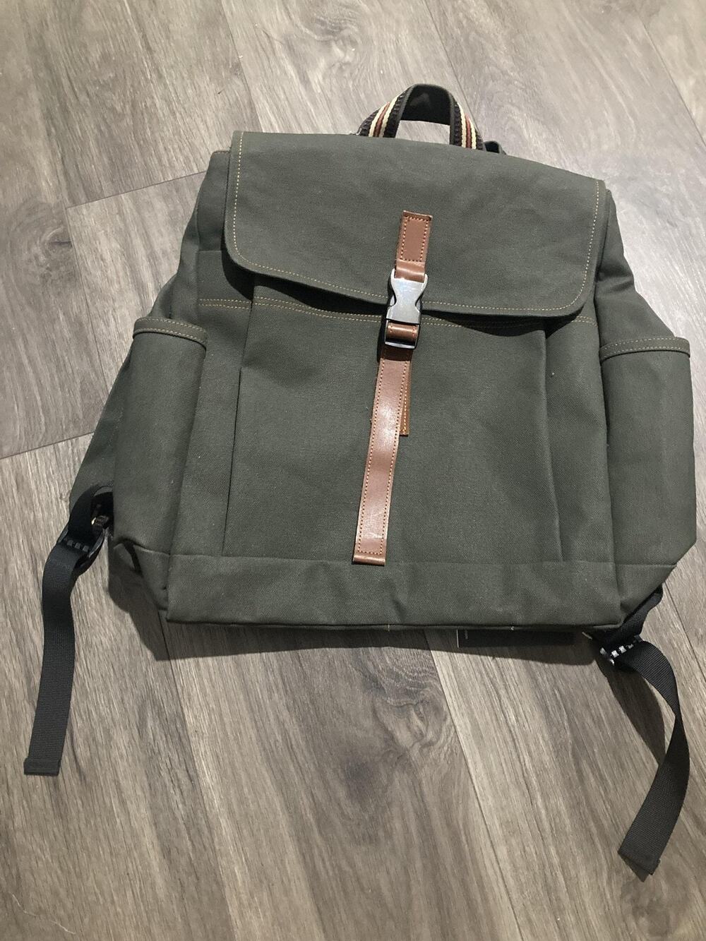 Christy Studio Canvas Backpack Green 15" Laptop Compartment Unisex Travel